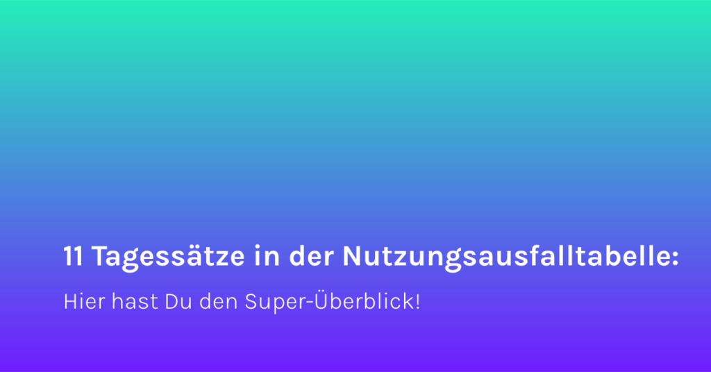 Nutzungsausfalltabelle