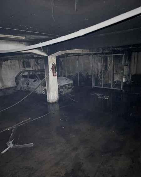 Brandschaden in einer Tiefgarage